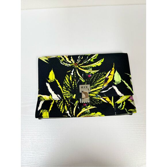 Proenza Schouler Handbags - Proenza Schouler Womens Black Floral Print Canvas Clutch